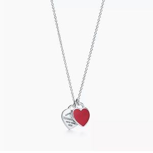Tiffany’s Red Double Heart Tag Pendant necklace